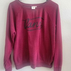VANS, maroon crew neck sweatshirt large